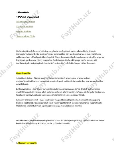 huquqiy yechim — DOCX