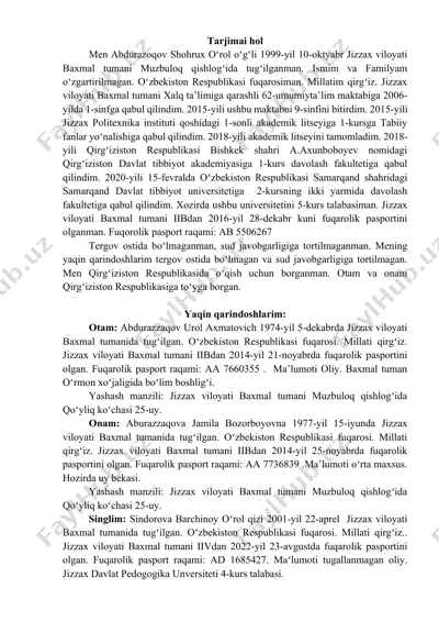 shohrux abdurazoqovning bioqrafiyasi — DOCX