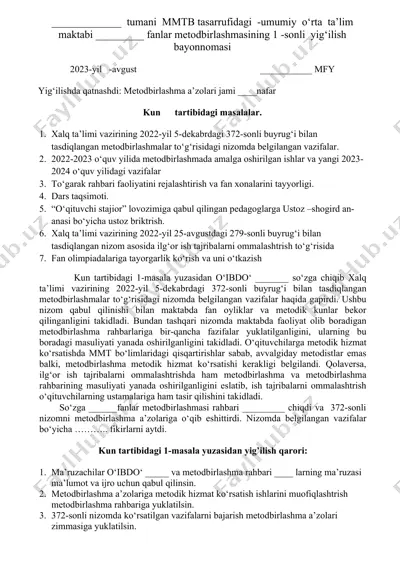 metodbirlashma a’zolari jami nafar — DOCX