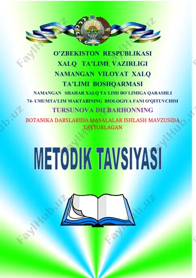 botanika darslarida masalalar ishlash metodikasi — DOCX