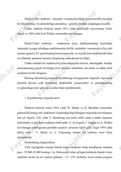 dendi-uoker sindromi — DOCX