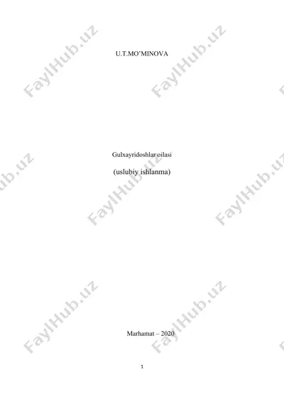 gulxayridoshlar oilasi (uslubiy ishlanma) — DOCX
