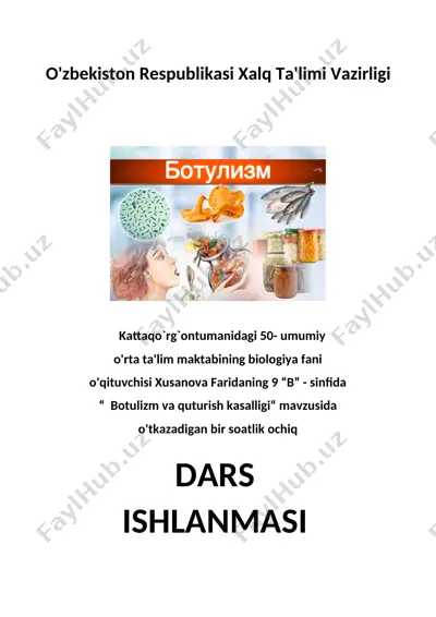 botulizm va quturish kasalligi — DOCX