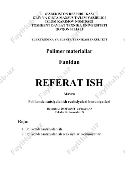 polimer materiallar referat ish — DOCX