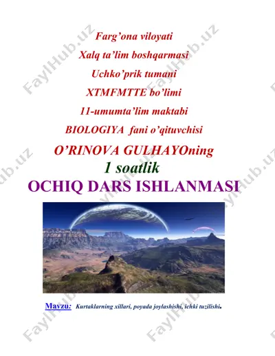 kurtaklarning xillari, poyada joylashishi, ichki tuzilishi — DOCX
