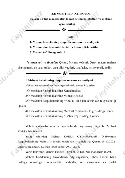 ish yuritish va hisobot — DOCX