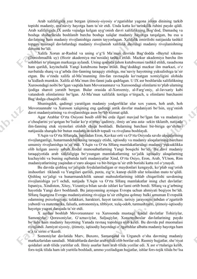arab xalifaligida ijtimoiy-siyosiy o‘zgarishlar — DOCX