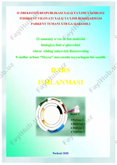 biologiya fanida "meyoz" mavzusida darslik — DOCX