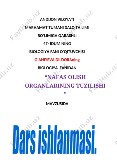 nafas olish azolarining tuzilishi — DOCX