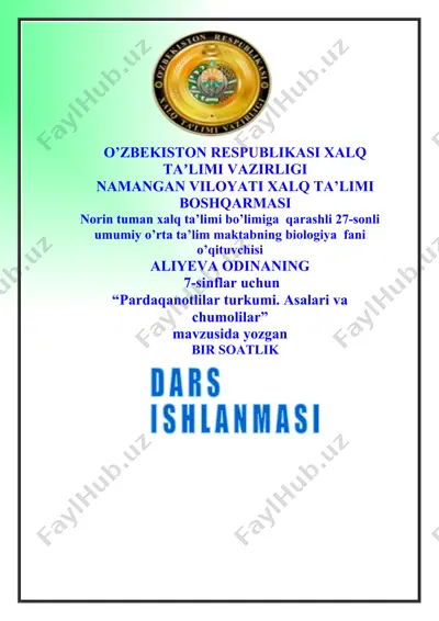 pardaqanotlilar turkumi. asalari va chumolilar — DOCX