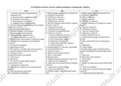 reflektor shen’ber: tekseriw usullari, patologiyasi. patologiyaliq refleksler. — DOCX