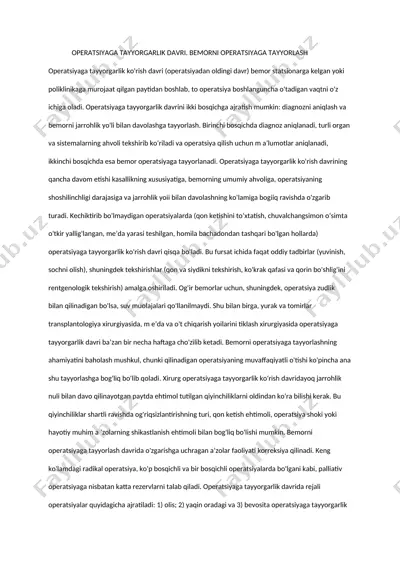 operatsiyaga tayyorgarlik davri — DOCX