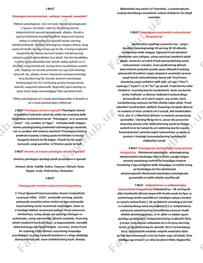 psixologiya fani-tushunchasi, vazifalari, maqsadi, masalalari — DOCX