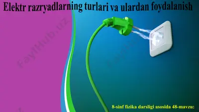 elektr razryadlarning turlari va ulardan foydalanish 8 - sinf — PPT