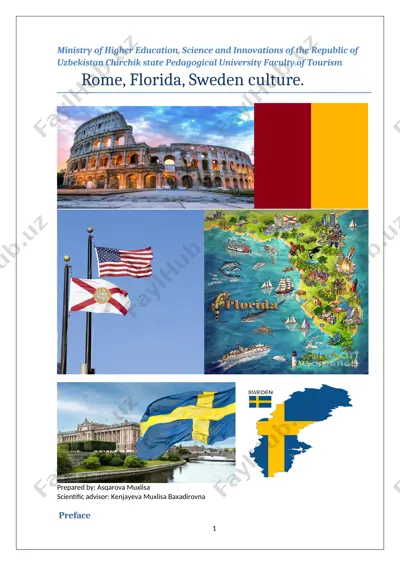 culture and traditions of rome, florida, and sweden — DOCX