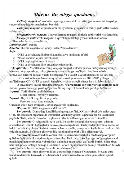 oits va giyohvandlik — DOCX