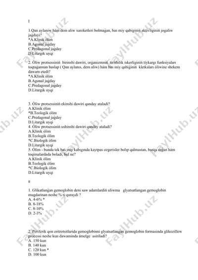 qan aylanışı va dem oluş xarakteristikaları — DOCX