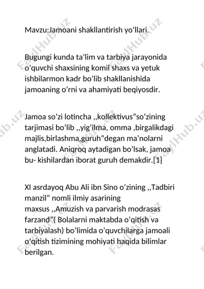 jamoani shakllantirish yo’llari — DOCX