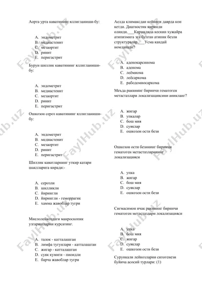 aorta uchrashi bo'yicha tashkilotlangan ma'lumotlar — DOCX