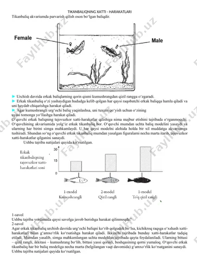 tikanbaliqning xatti-harakatlari — DOCX