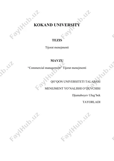 tijorat menejmenti — DOCX