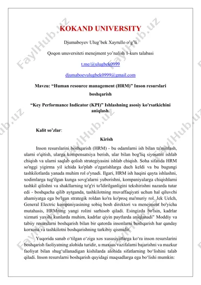 human resource management (hrm) — DOCX