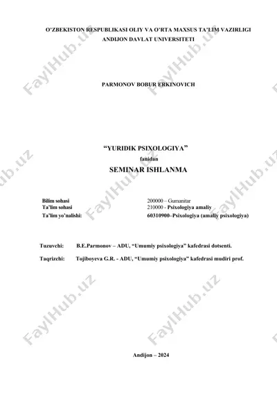 "yuridik psixologiya" — DOCX