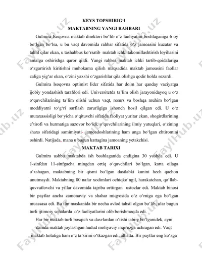 keys topshirig‘i — DOCX