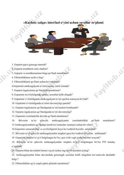 «kuchsiz xalqa» interfaol o‘yini uchun savollar to‘plami — DOCX