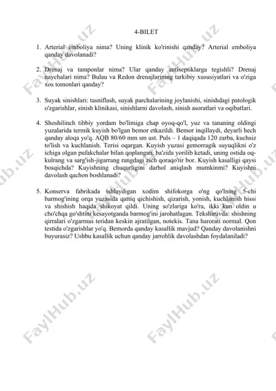 arterial emboliya va drenajlar — DOCX