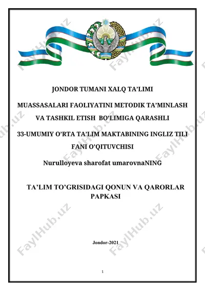 ta’lim to’grisidagi qonun va qarorlar — DOCX