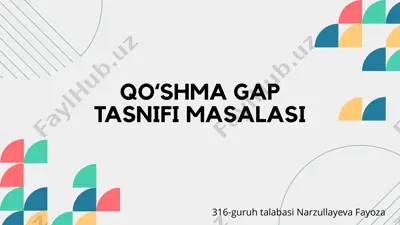 qo'shma gap tasnifi masalasi — PPTX