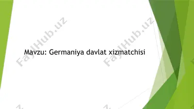 germaniya davlat xizmatchisi — PPTX