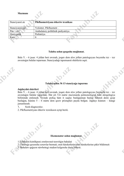 talaba ushın sağlık mağlumatı — DOCX