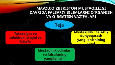 o‘zbekiston mustaqilligi davrida falsafiy bilimlarni o‘rganish va o‘rgatish vazifalari — PPTX