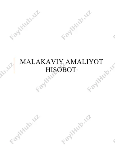 amaliy hisobot misollari algaretmdan — DOCX