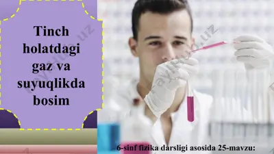 tinch holatdagi gaz va suyuqlikda bosim 6-sinf — PPT