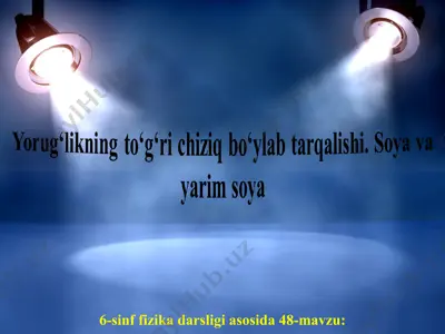 yorug‘likning to‘g‘ri chiziq bo‘ylab tarqalishi. soya va yarim soya 6-sinf — PPT