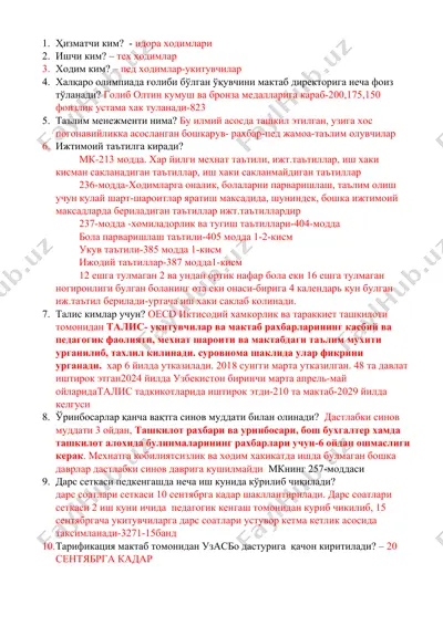 ta'lim tashkil etilgan odamlar uchun ta'lim moddalari — DOCX