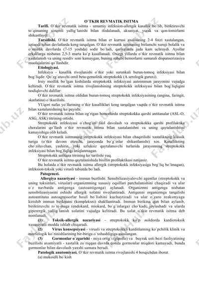 o`tkir revmatik isitma — DOCX