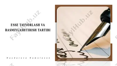 esse tayyorlash va rasmiylashtirish tartibi — PDF