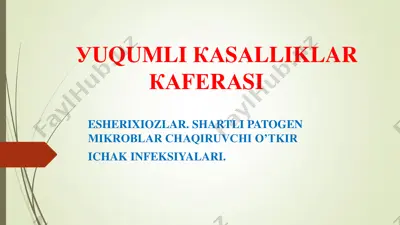 esherixiozlar (ichak koli infeksiyasi) — PDF