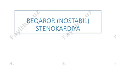 beqaror (nostabil) stenokardiya — PDF