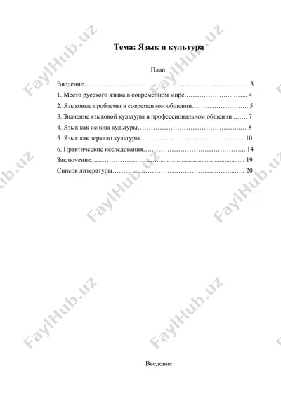 язык и культура реферат — DOCX