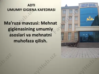 mehnat gigienasi xususida ma'ruza — PDF