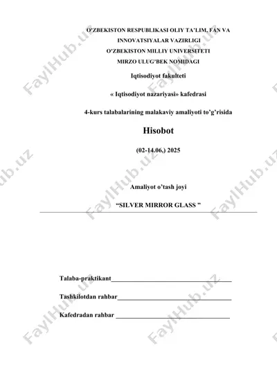 iqtisodiyot nazariyasi hisobi — DOCX