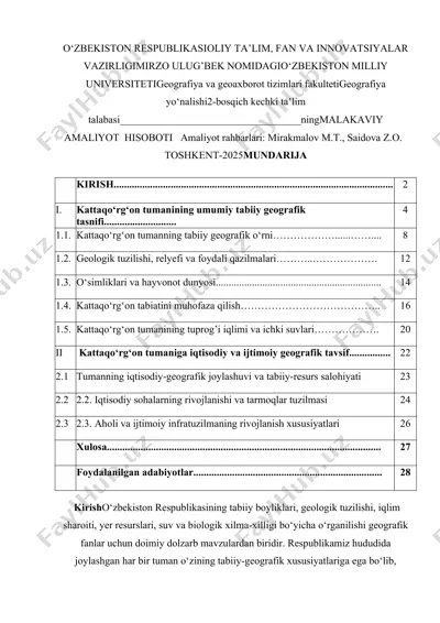 geografiya va geoaxborot tizimlari — DOCX