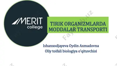 tirik organizmlarda moddalar transporti — PDF