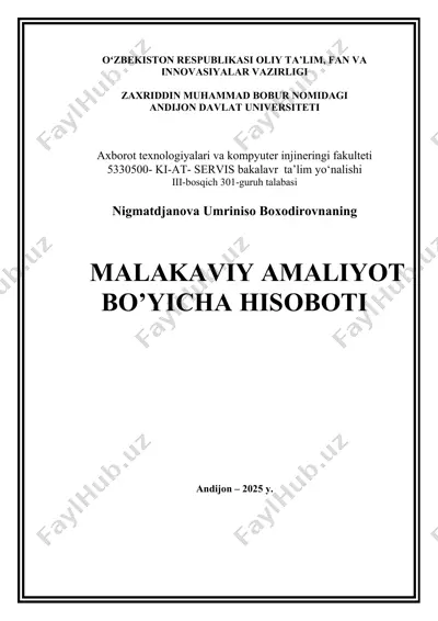 it mutaxasislari tasnifi hisoboti — DOCX