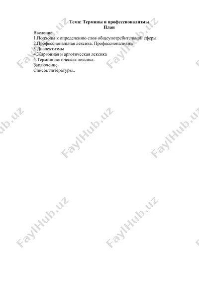 термины и профессионализмы — DOCX